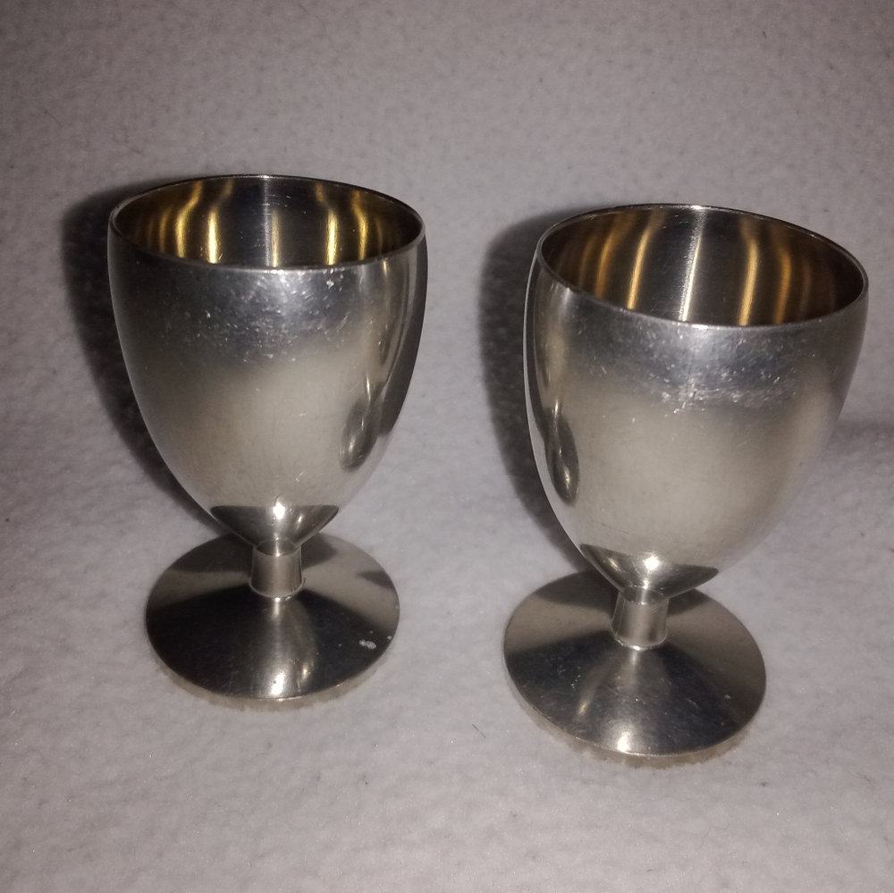 Metawa Holland Pewter Shot Glasses Vintage